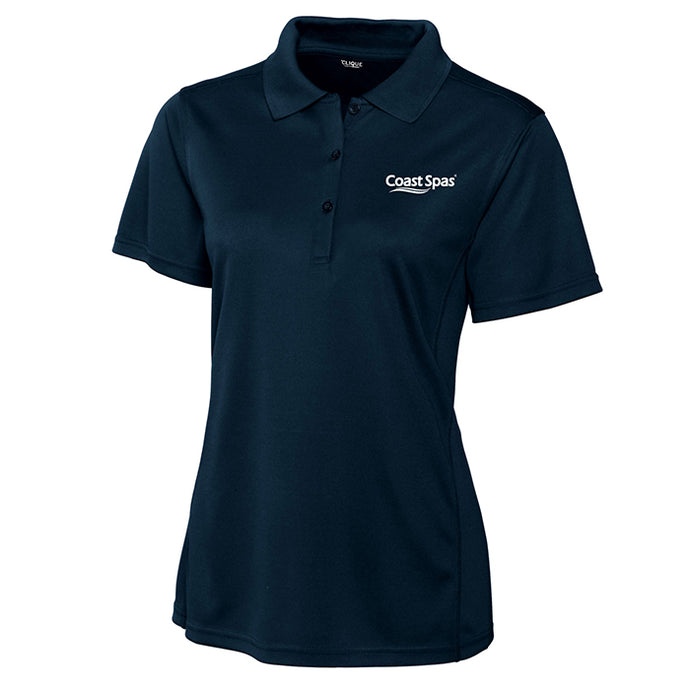 Woman's Navy Polo Shirt - Coast Spas Hot Tubs